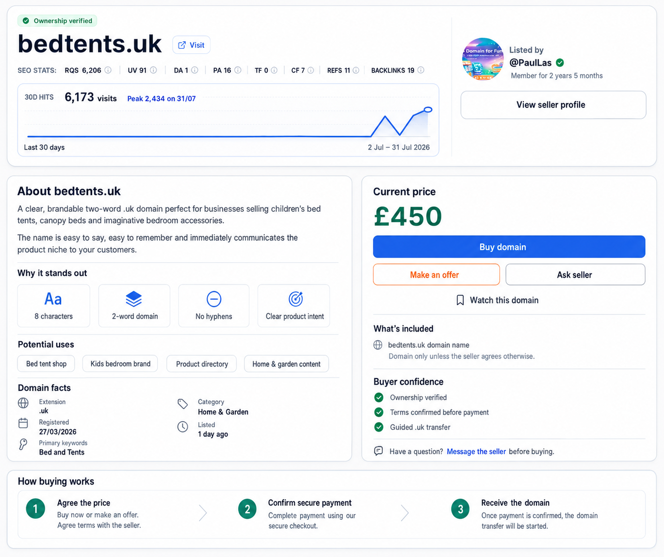 DomainUI domain listing and traffic interface